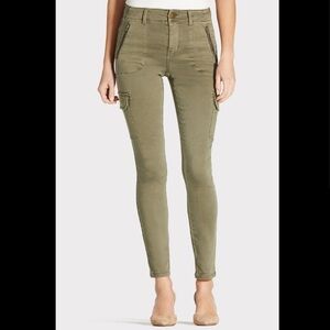 Women’s Level 99 Army Green Brooklyn Skinny Zipper Cargo Pants Size 24